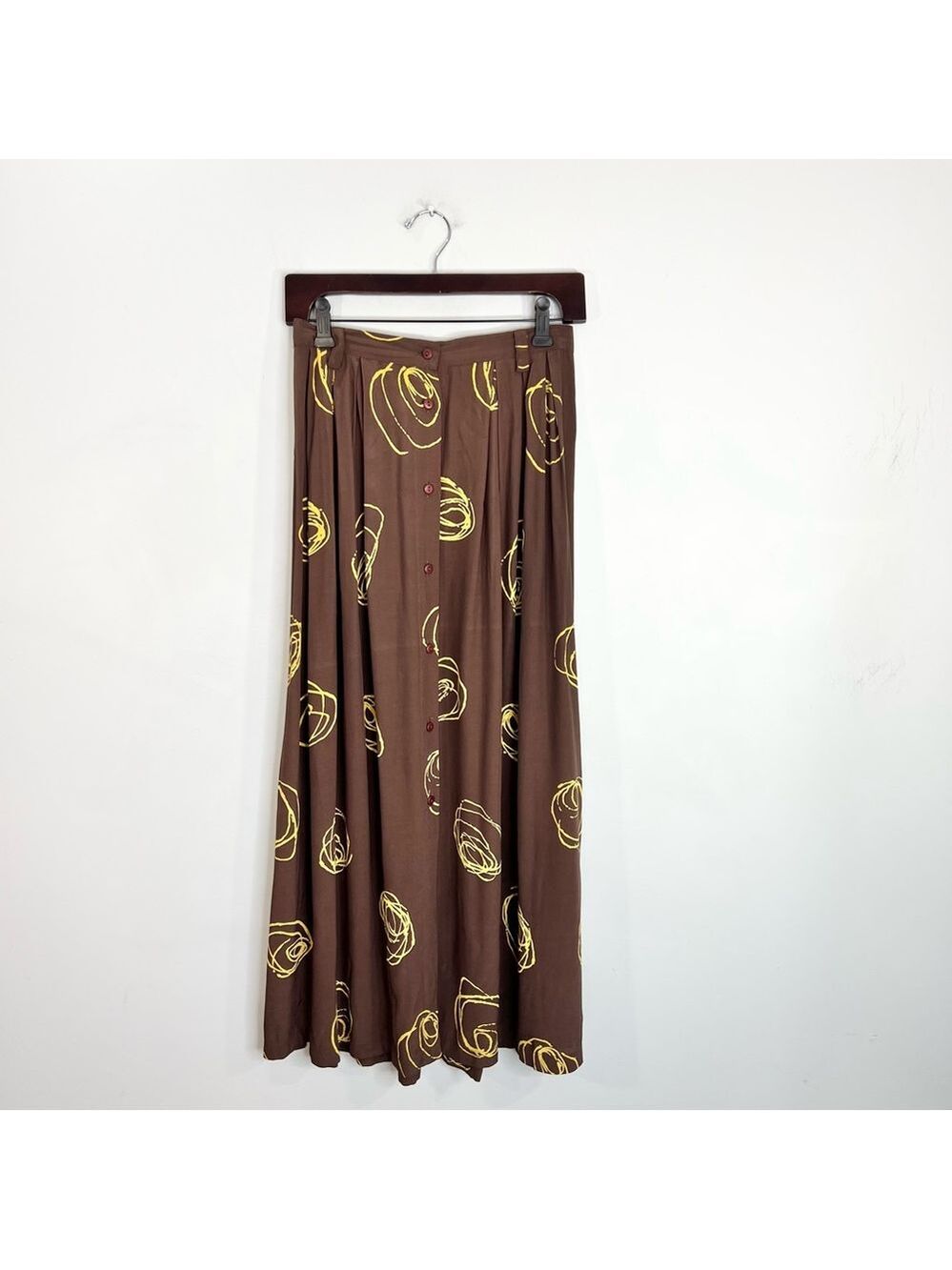Kaliyana Artwear Ottawa brown yellow abstract floral skirt jacket top 3 pc set M - Picture 12 of 17